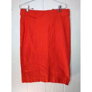 NY&C 7th Avenue Skirt Women's 14 Red Floral Jacquard Pencil Stretch NWT